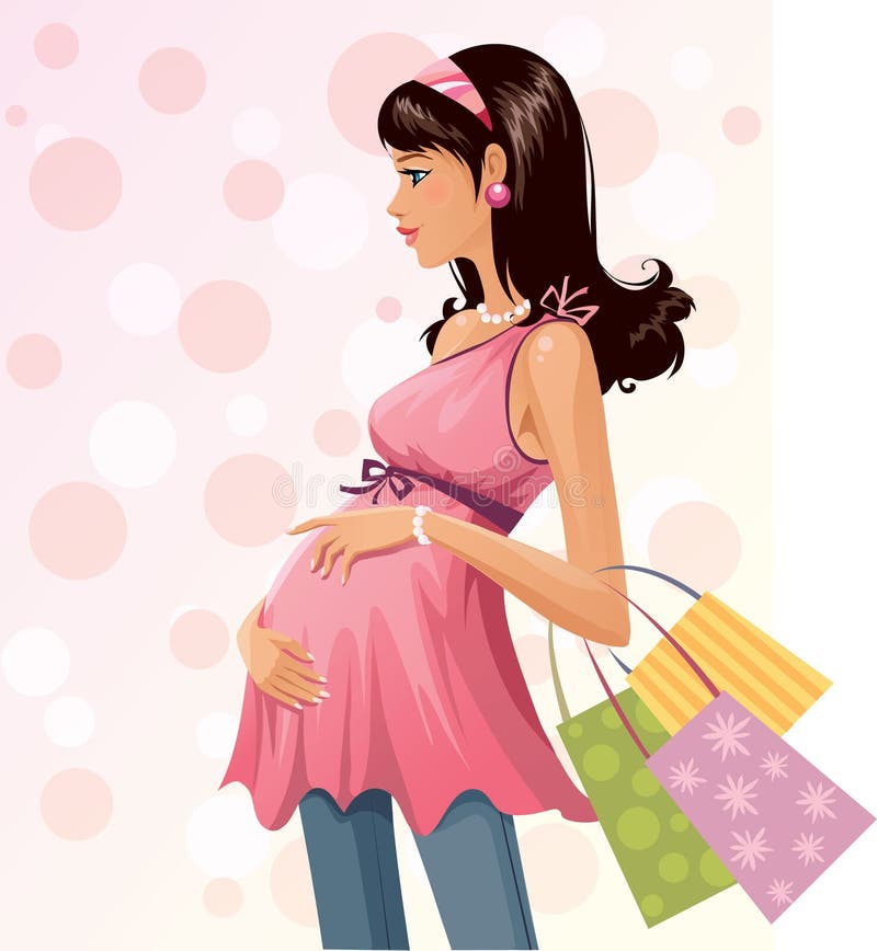 Comprador embarazado stock de ilustración
