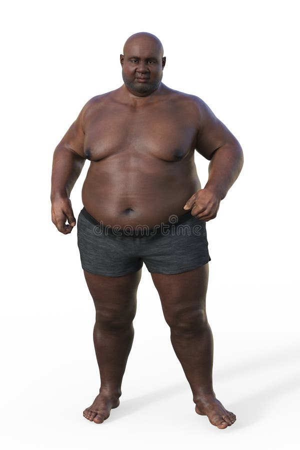 A Whole-body Representation of an African Man with Overweight Body  Composition, Highlighting the Physiological Implications of Stock  Illustration - Illustration of exercise, awareness: 283178788