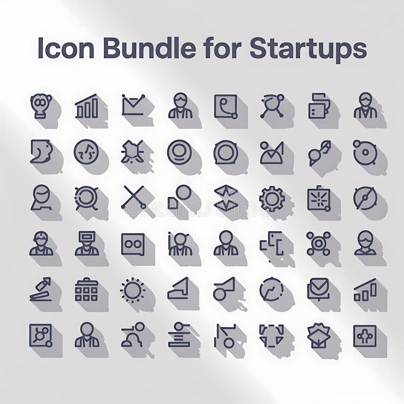 Comprehensive Icon Bundle for Startups vector illustration