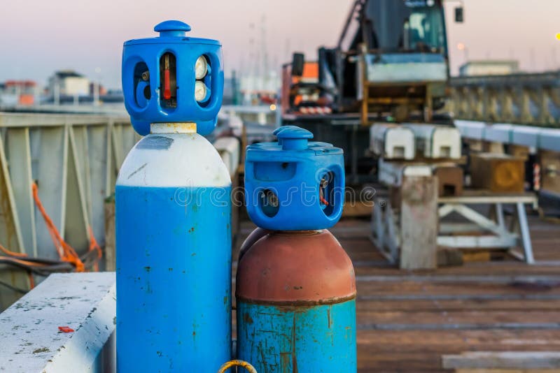 Compressed Air Tanks on Scuba Diving Boat Stock Image Image of oxygen