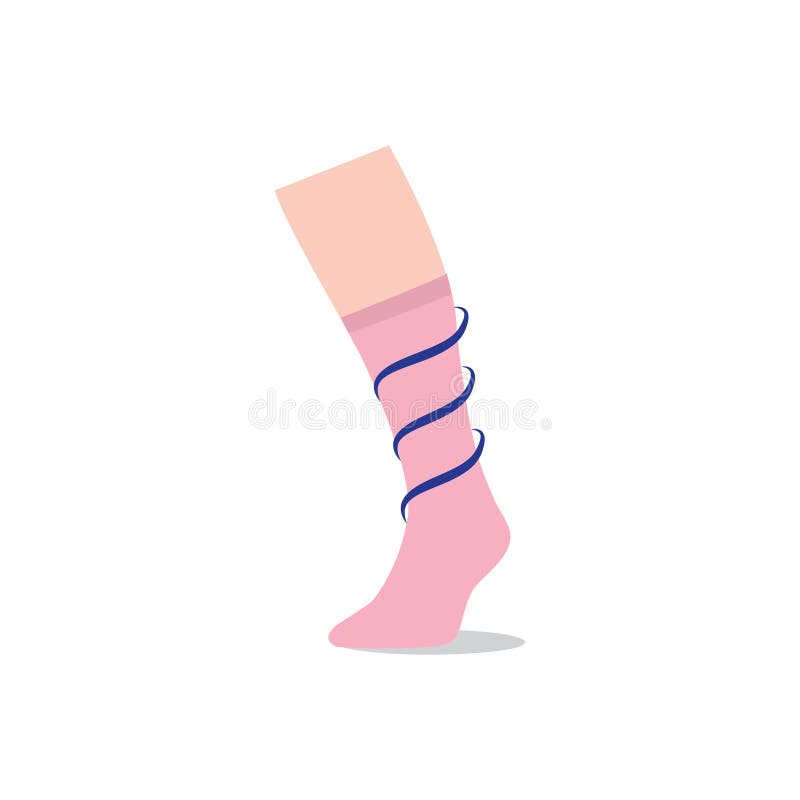 Compression stocking concept. Pressure problems with varicose veins. vector illustration