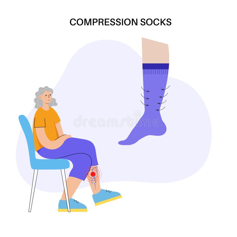 Compression stocking pressure stock illustration