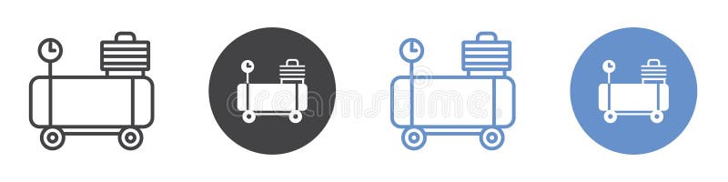 Compressor icon flat line symbol set vector illustration