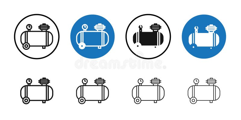 Compressor icon Thin line art collection stock illustration