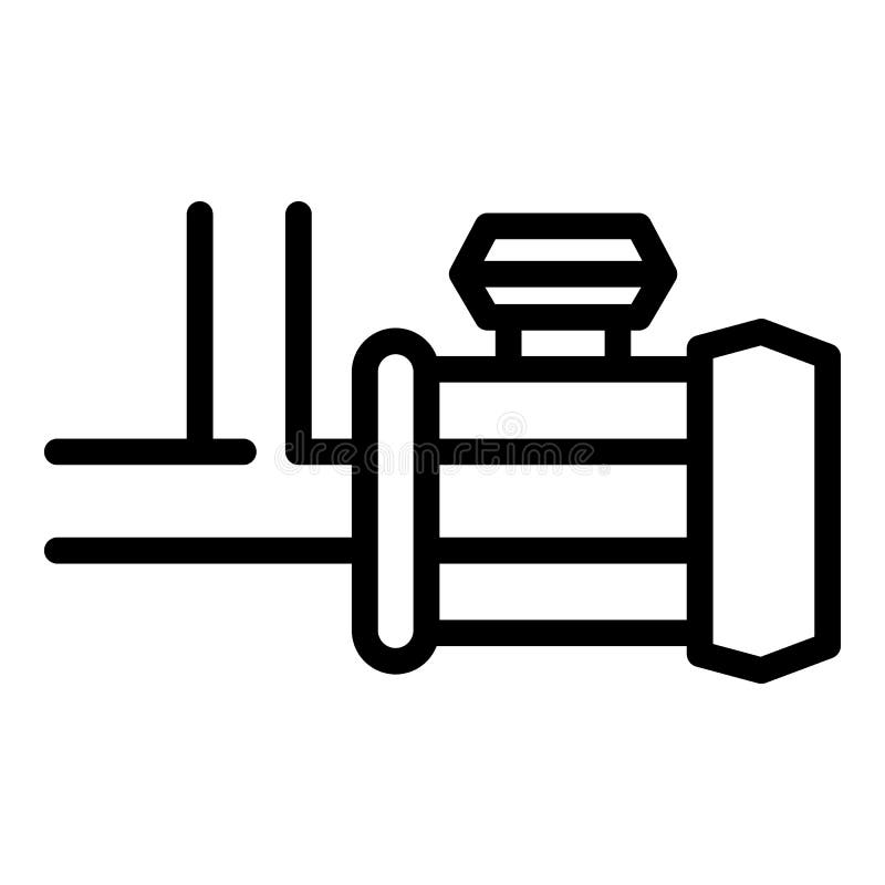 Compressor pump icon, outline style stock illustration