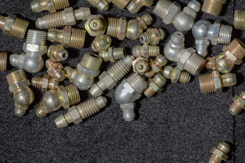 Elemente ale diverselor elemente de fixare din metal a obiectelor și produse pentru configurarea soluțiilor de închidere stock photography