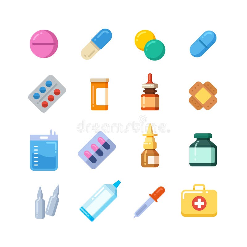 Medicamento farmacêutico dos desenhos animados medicina, design