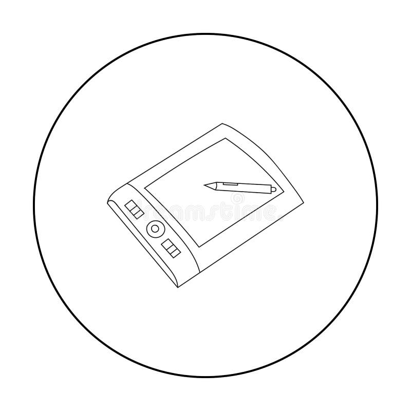 Comprimé de dessin avec l'icône de stylet dans le style d'ensemble d'isolement sur le fond blanc Vecteur d'actions de symbole d'a illustration de vecteur Comprimé de dessin avec l'icône de stylet dans le style d'ensemble d'isolement sur le fond blanc Vecteur d'actions de symbole d'a illustration de vecteur