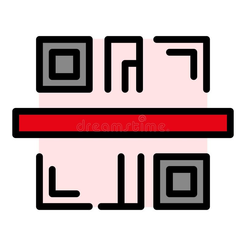Comprobación de código qr vector de icono plano stock de ilustración