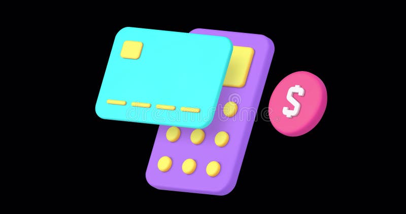 Comptabilité bancaire calcul e budget monétaire 3d animation avec canal alpha illustration stock