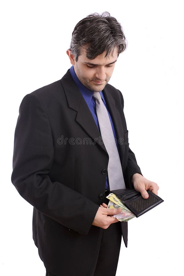Compte d'homme d'affaires son salaire photos stock Compte d'homme d'affaires son salaire photos stock