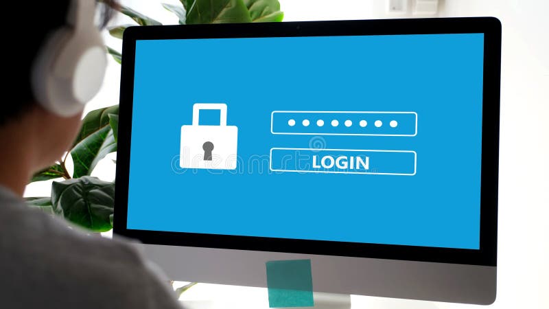 Conceito Online De Login De Senha De Segurança Cibernética Mãos