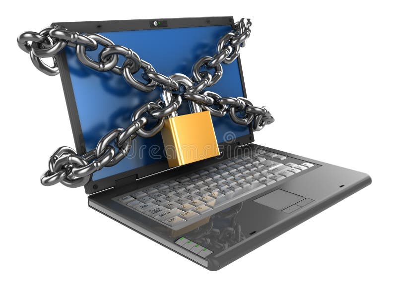 Computador Locked ilustração royalty free Computador Locked ilustração royalty free