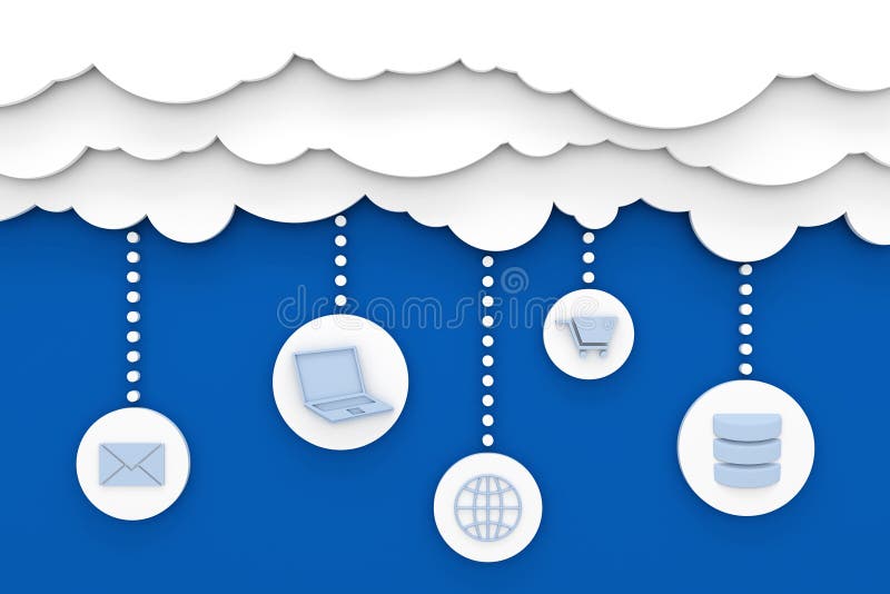 Cloud computing concept - 3D render. Cloud computing concept - 3D render