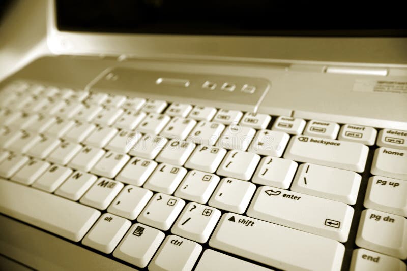 Closeup of keyboard of computer