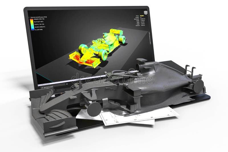 Computer aided design in Mold design with 3D software. Business, building royalty free illustration