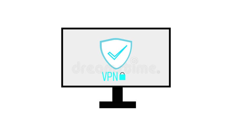Computer animation showing VPN (Virtual Private Network) in action, ai generative data protection royalty free illustration