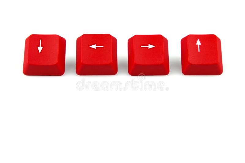 Computer arrow keys on white screen stock photos