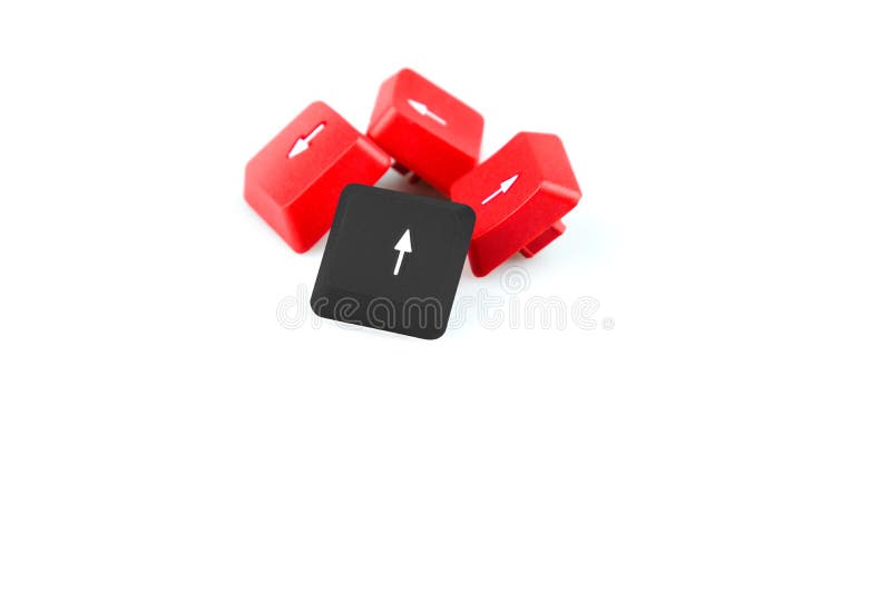 Computer arrow keys on white screen royalty free stock photos