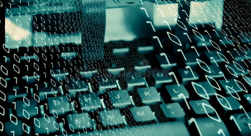 Computer binary code, new technology cyber security algorithm stock illustration