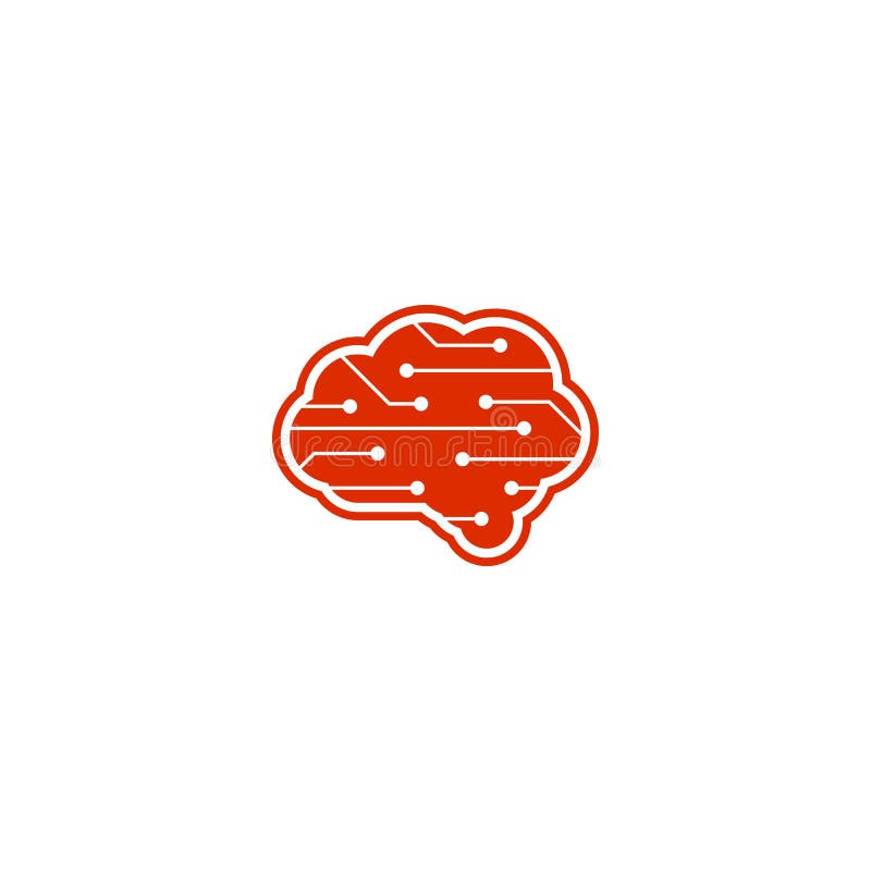 Computer brain data logo. stock illustration Computer brain data logo. stock illustration