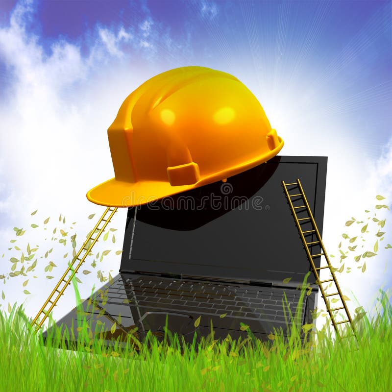 Computer business with success ladder stock illustration Computer business with success ladder stock illustration