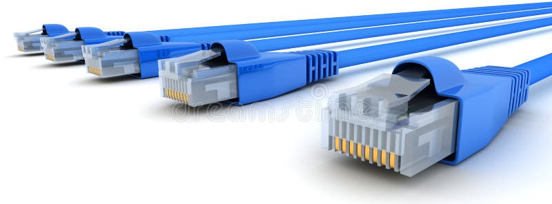 Computer cable row royalty free illustration