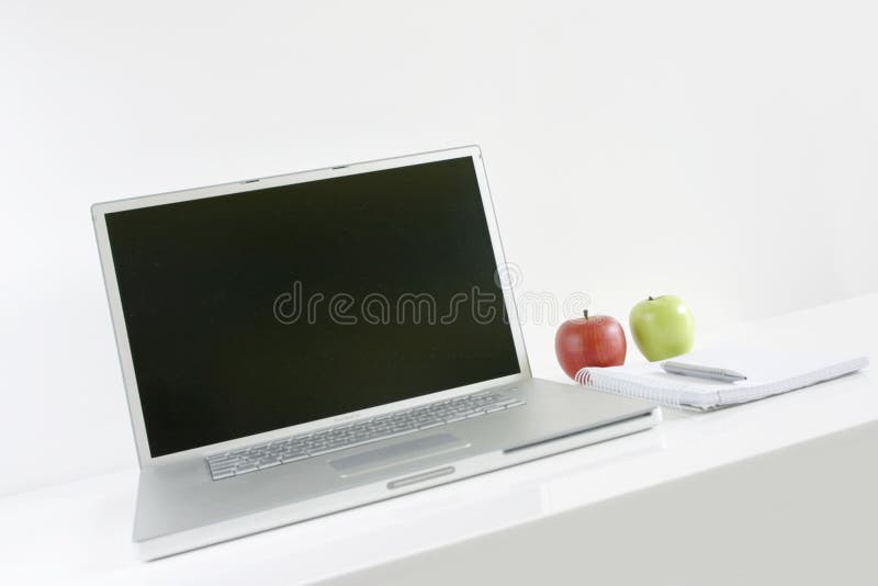 Home office. Computer in white background. Home office. Computer in white background.