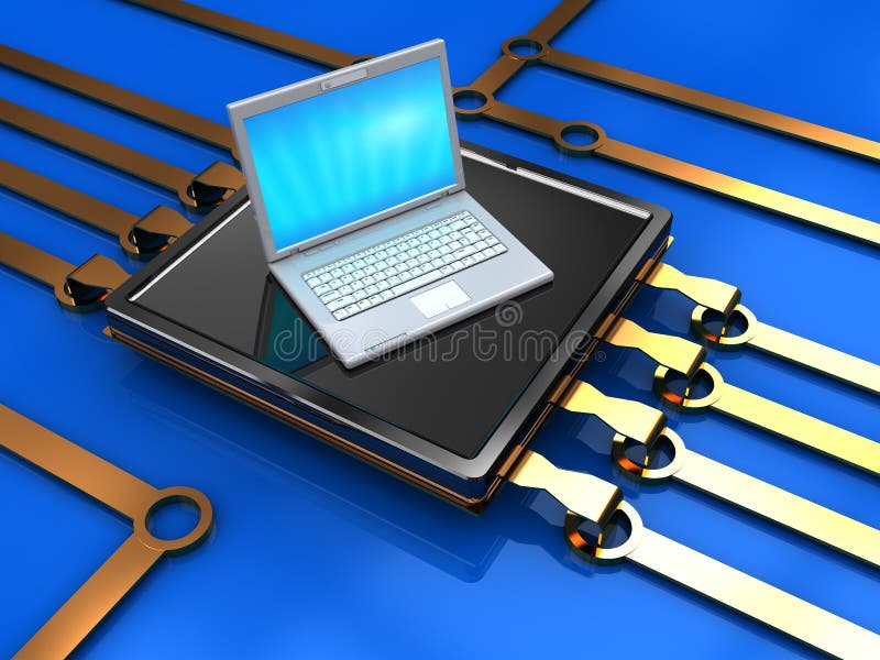 Computer chip royalty free illustration