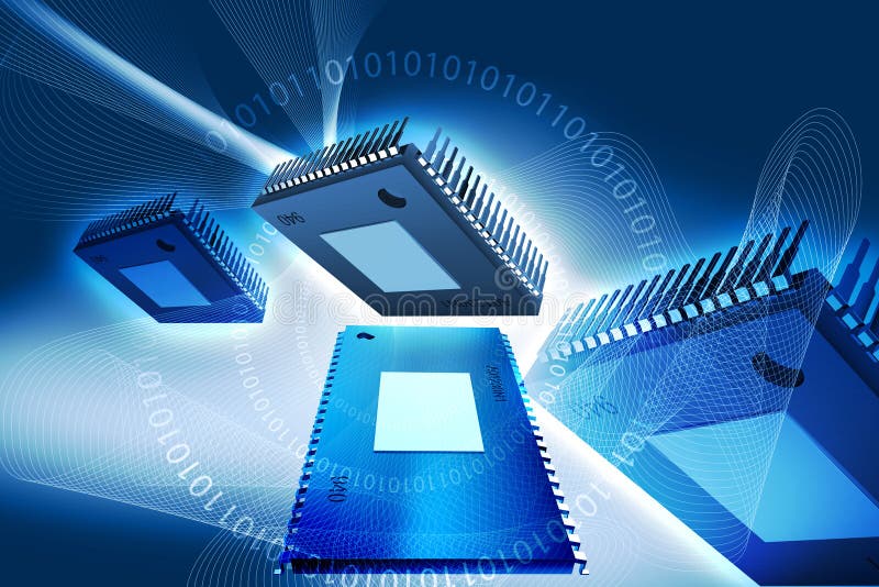 Computer chip stock illustration