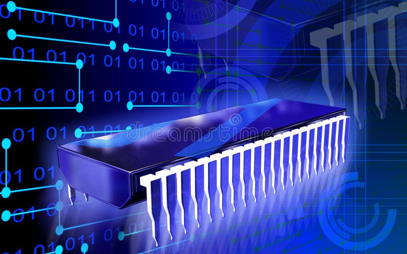 Computer chip vector illustration