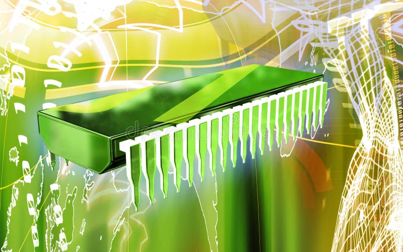 Computer chip royalty free illustration