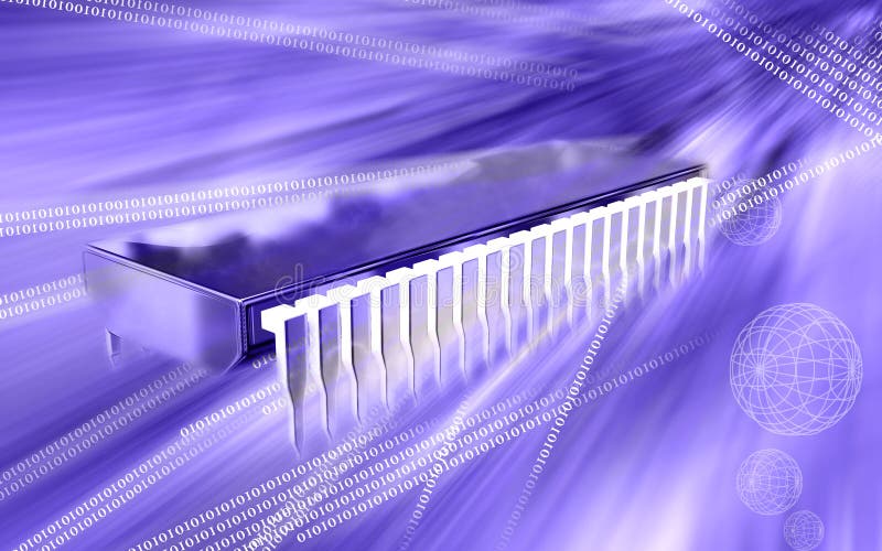 Computer chip royalty free illustration