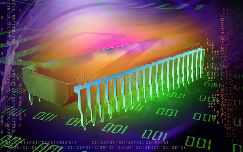 Computer chip royalty free illustration