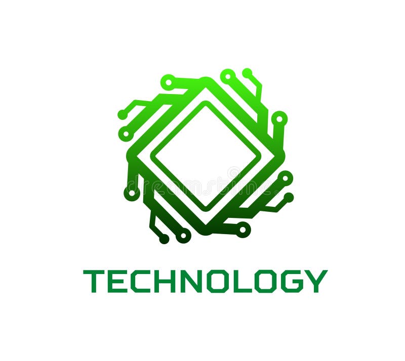 Computer chip chipset icon, AI digital technology royalty free illustration