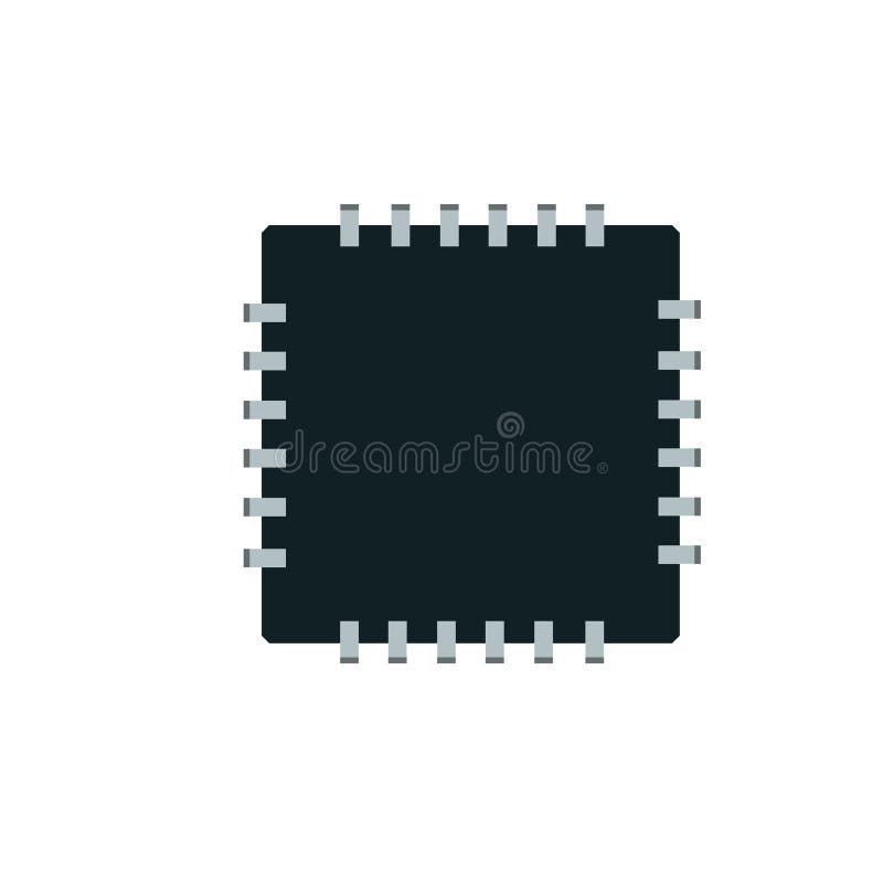 Computer chip. Digital chip. Electronic part of the Board stock illustration