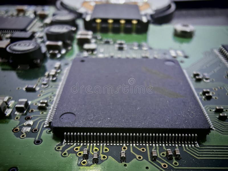 A computer chip, microchip or integrated circuit royalty free stock images