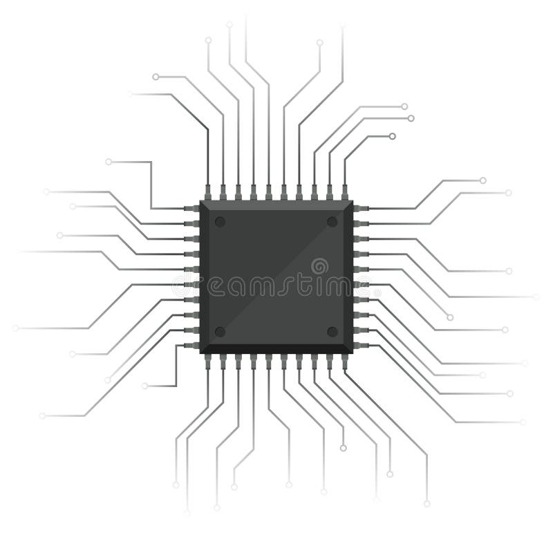 Computer chip vector design illustration