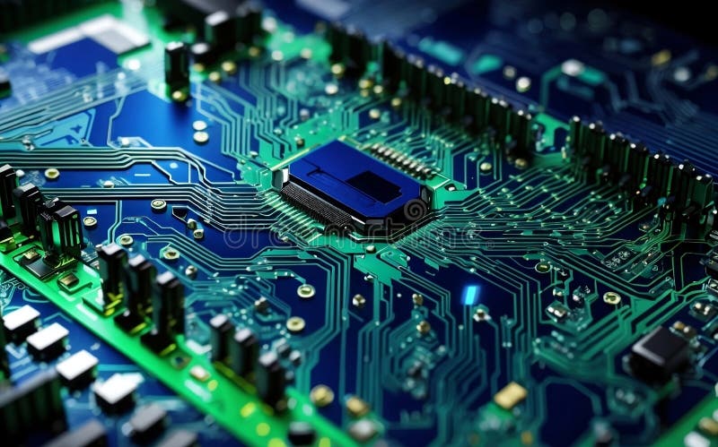Imagine generativă generativă generativă a fundalului circuitului computerizat stock illustration
