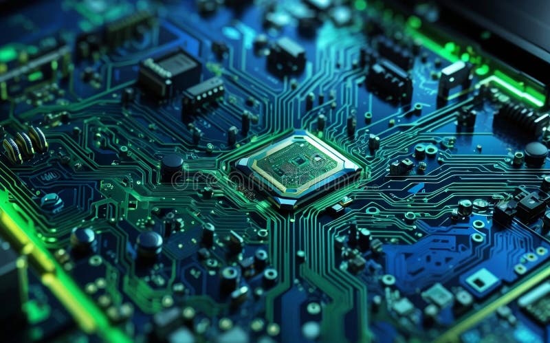 Imagine generativă generativă generativă a fundalului circuitului computerizat stock illustration