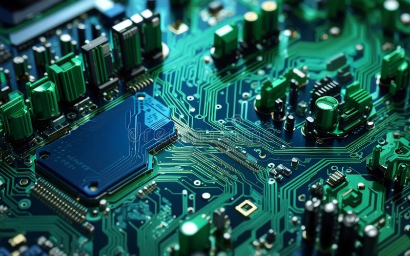 Imagine generativă generativă generativă a fundalului circuitului computerizat stock illustration