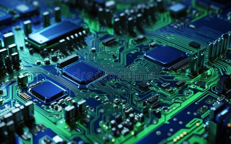 Imagine generativă generativă generativă a fundalului circuitului computerizat stock illustration