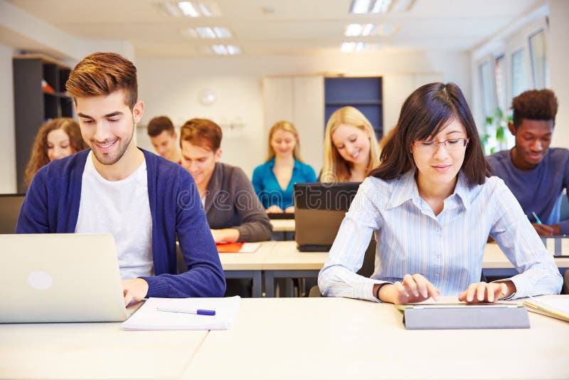 Computer class in university stock photography Computer class in university stock photography