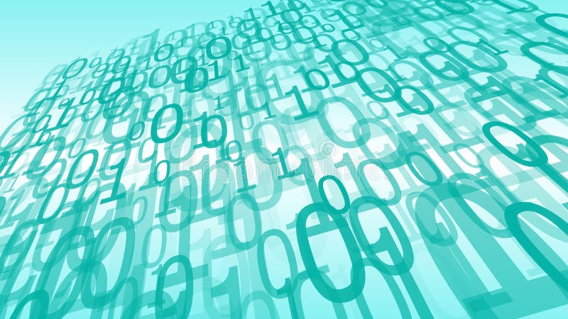 Computer cloud numbers, random binary code abstract vector stock illustration