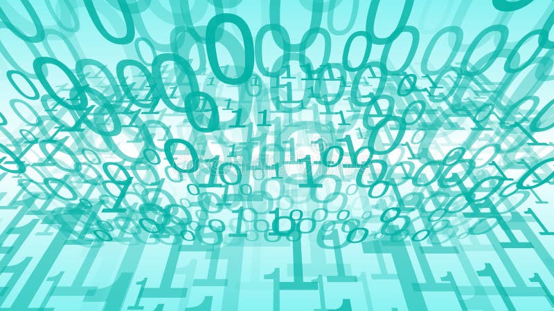 Computer clouding random numbers binary code vector backdrop stock illustration