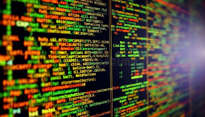 Computer Code or Data on a Screen Display Generative AI Stock ...