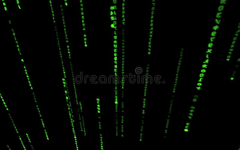 Computer Code Falling Matrix Style. Stock Illustration - Illustration ...