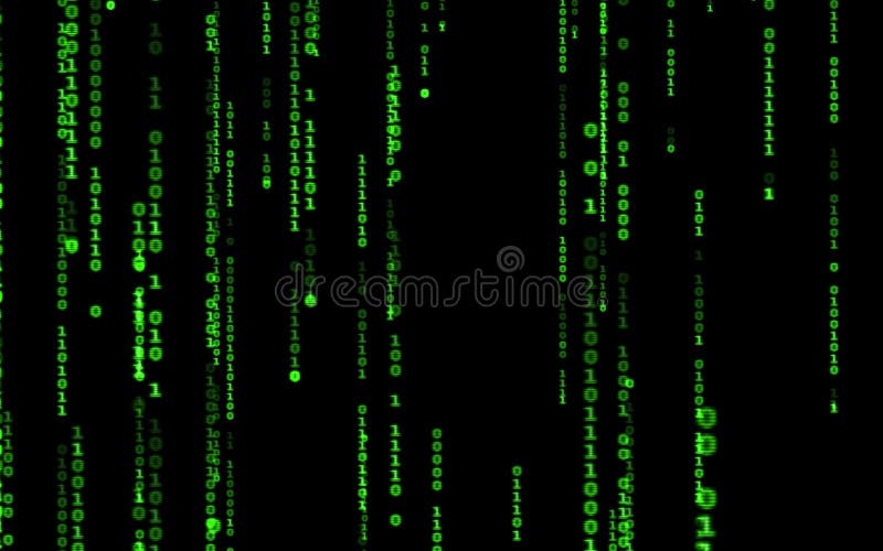 Computer code falling matrix style. Digital binary data, streaming code background. Matrix background. Programming / Coding / Hacker concept. Cyberspace with green digital falling lines, abstract background, binary chain. Crypto space.
