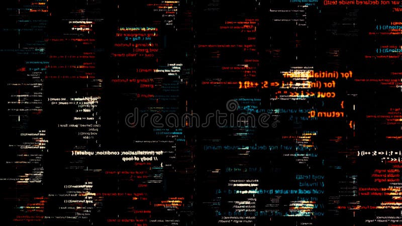 Computer Code on LCD Monitor. Animation Stock Illustration ...