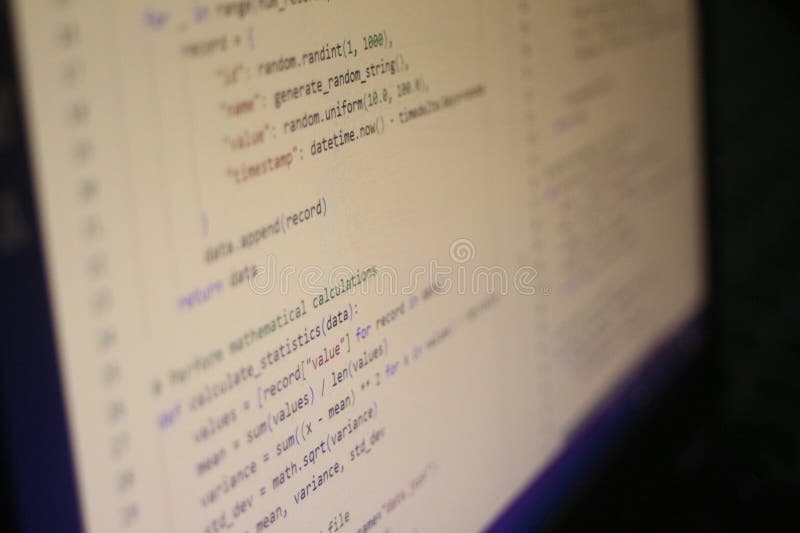 Computer Code Programming Language Coding close high resolution photo on computer laptop screen royalty free stock image